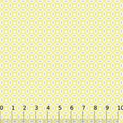 Tecido Tricoline Mista Formas Neutras - Amarelo Tecido Tricoline Mista Formas Neutras - Amarelo