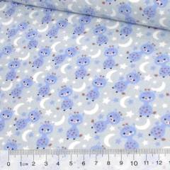 Tricoline Baby Lunar Girafinhas, Luas e Estrelas - Azul Tricoline Baby Lunar Girafinhas, Luas e Estrelas - Azul