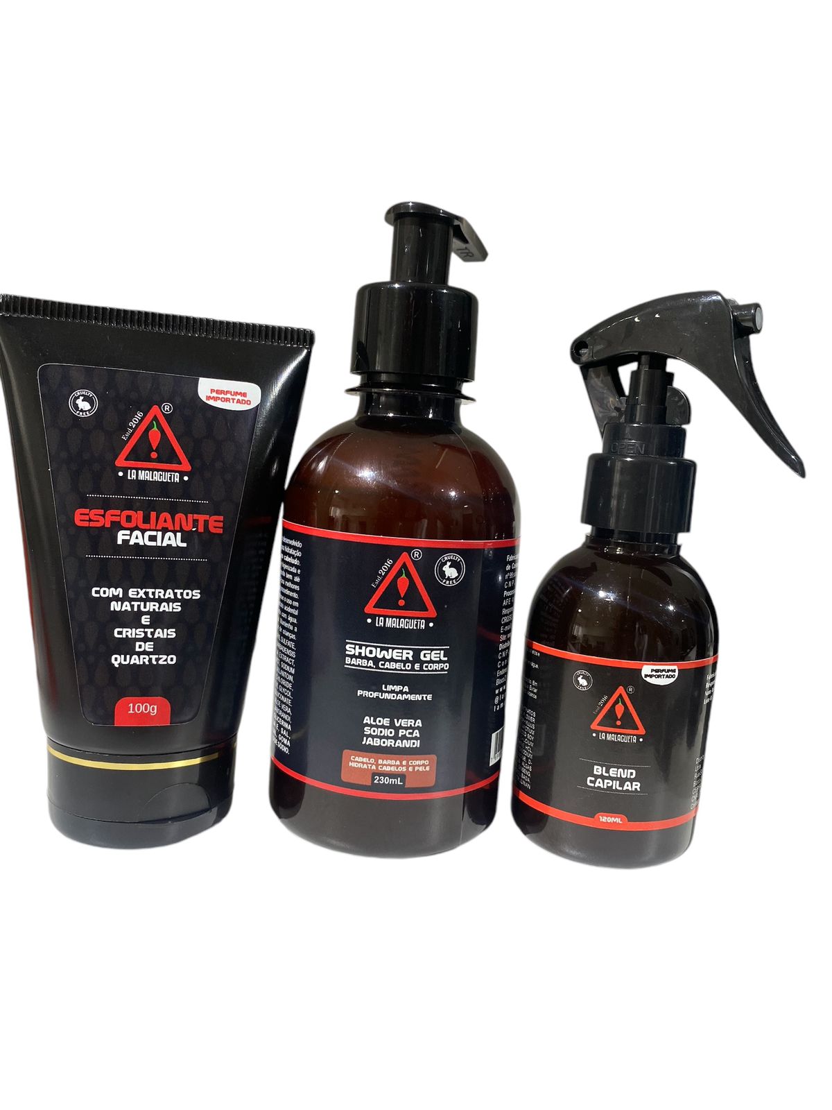 Cuidado com a barba - kit Esfoliante - Shampoo - Blend do crescimento