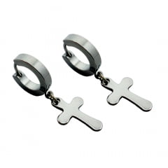 BRINCO ARGOLA 2 mm COM CRUZ (PAR) BRINCO ARGOLA 2 mm COM CRUZ (PAR)