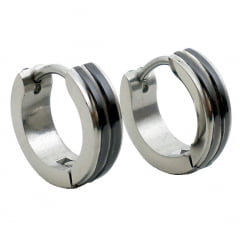 BRINCO ARGOLA GRAFITE E PRATA 4 mm (PAR) BRINCO ARGOLA GRAFITE E PRATA 4 mm (PAR)