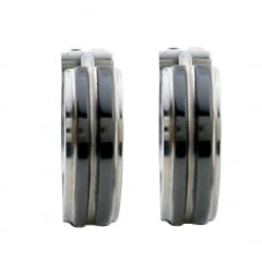 BRINCO ARGOLA GRAFITE E PRATA 4 mm (PAR) BRINCO ARGOLA GRAFITE E PRATA 4 mm (PAR)