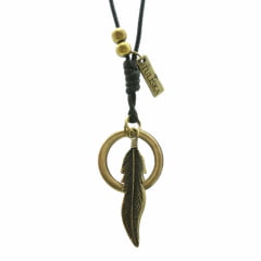 Cordão Argola e Pena Ouro Velho Cordão Argola e Pena Ouro Velho