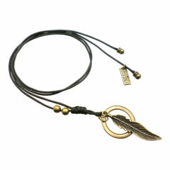 Cordão Argola e Pena Ouro Velho Cordão Argola e Pena Ouro Velho