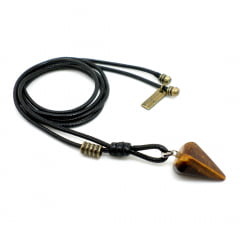 Cordão Pedra Olho de Tigre Pendulo Cordão Pedra Olho de Tigre Pendulo