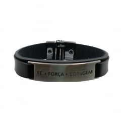 Pulseira Fecho Magnético Fé Força e Coragem Pulseira Fecho Magnético Fé Força e Coragem