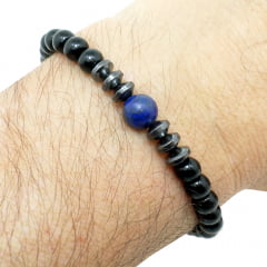 Pulseira Hematita Lápis Lazúli Macramê Pulseira Hematita Lápis Lazúli Macramê