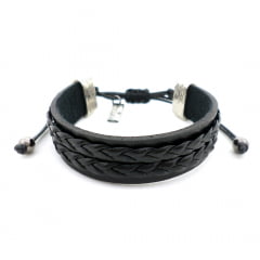 Pulseira Trançado Preto com Macramê Pulseira Trançado Preto com Macramê