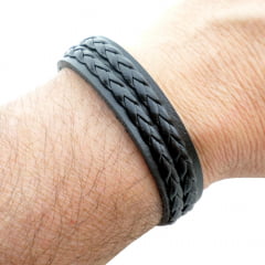 Pulseira Trançado Preto com Macramê Pulseira Trançado Preto com Macramê