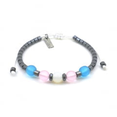 Pulseira Trans Pride Tuliska Hematita Pulseira Trans Pride Tuliska Hematita