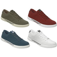 Tênis Casual Masculino Branco Azul Original Olympikus Drift Tênis Casual Masculino Branco Azul Original Olympikus Drift