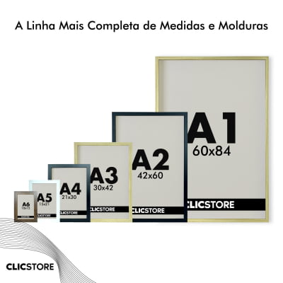 Moldura 45x60 com Acetato Quadros Poster Foto Casa Parede Certificados Fundo MDF Decorativo Imagem Quarto Sala Madeira