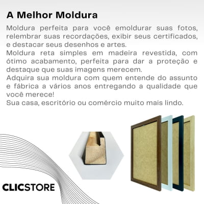 Moldura 50x70cm Com Acetato Quadros Poster Foto Quarto Sala Casa Parede Certificados Madeira Fundo Decorativo Imagem