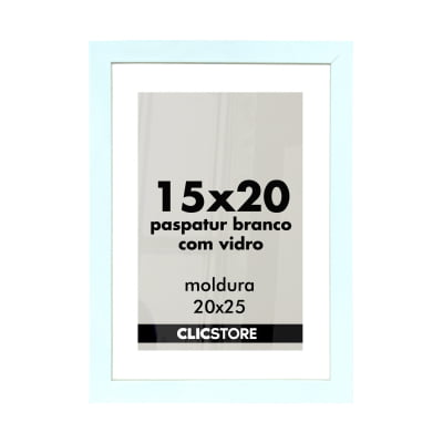 Moldura Com Paspatur Branco 20X25 Para Foto 15X20