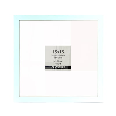 Moldura Com Paspatur Branco 40x40 Para Foto 15x15