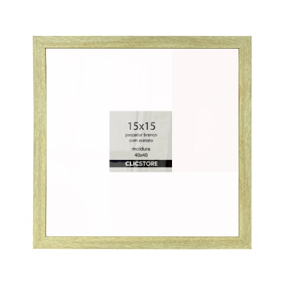 Moldura Com Paspatur Branco 40x40 Para Foto 15x15