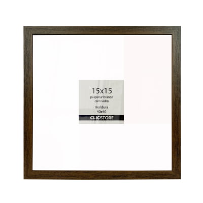 Moldura Com Paspatur Branco 40x40 Para Foto 15x15