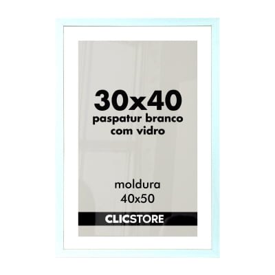 Moldura Com Paspatur Branco 40x50 Para Foto 30x40