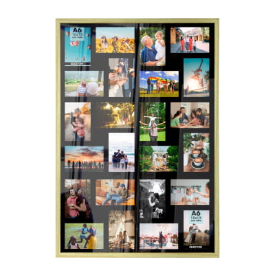 Painel Com Paspatur Preto 60x90cm Para 24 Fotos 10x15  