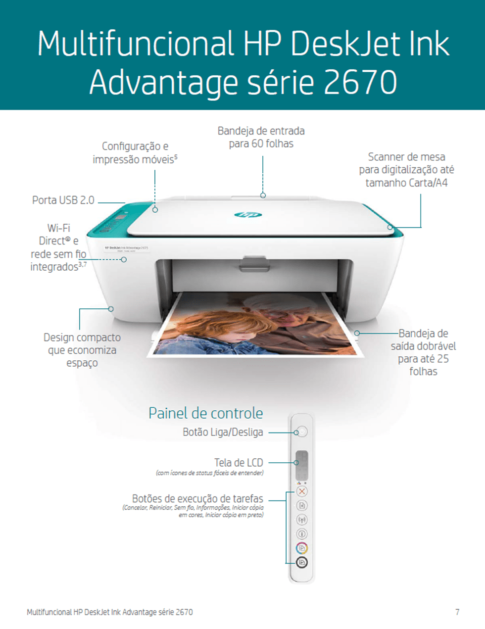 IMPRESSORA HP 2676 DESKJET MULTIFUNCIONAL INK ADVANTAGE