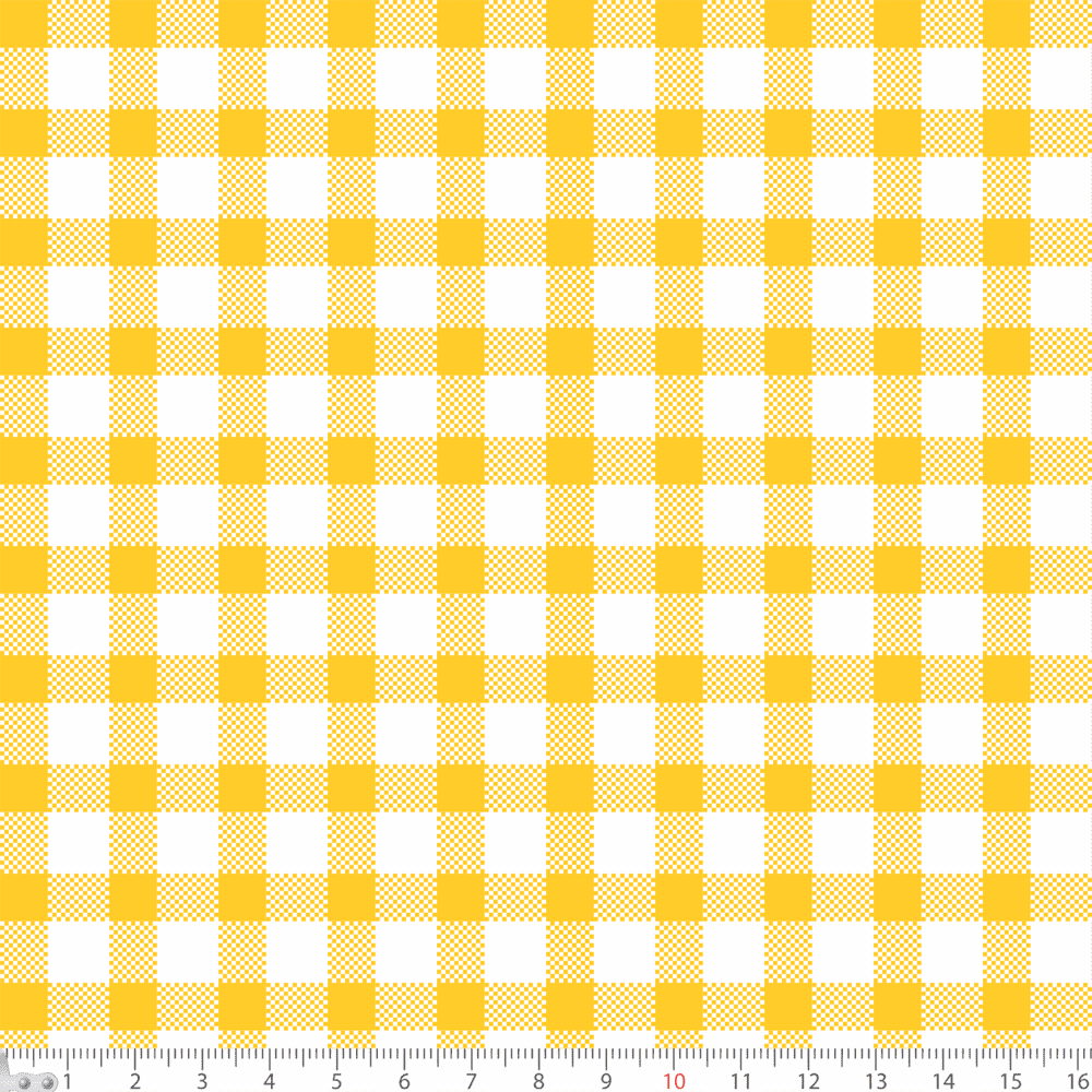 Tecido Tricoline Estampado Xadrez P1361-11 Laranja - Loja de Tecidos Online