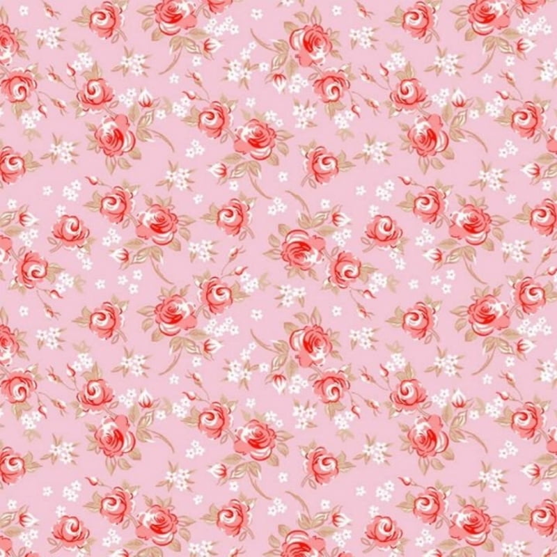 Tricoline Estampado Floral Miosotis S143-2A Rosa