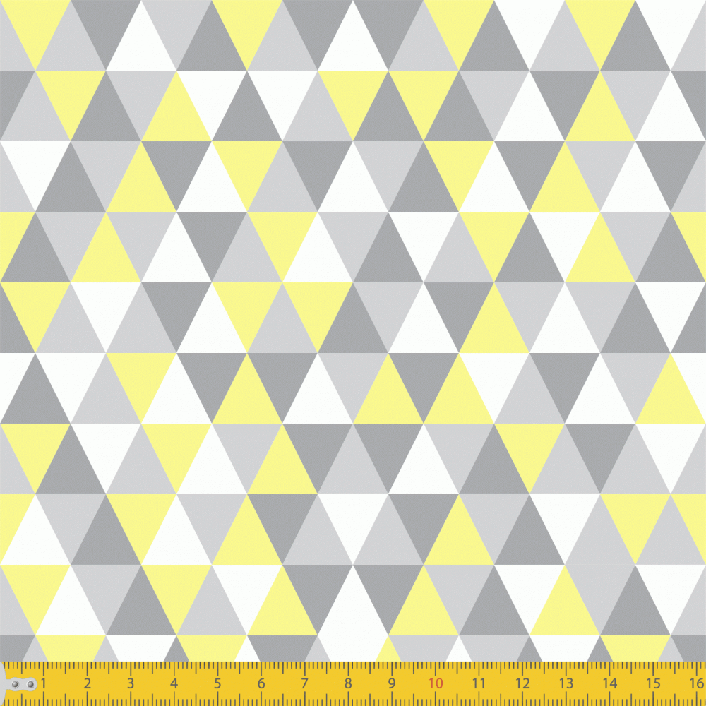Tricoline Estampado Geométrico P3048-04 Amarelo