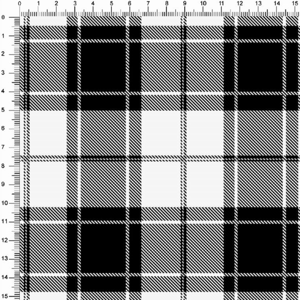 Tecido Tricoline Estampado Xadrez Preto com Branco 2213vr4