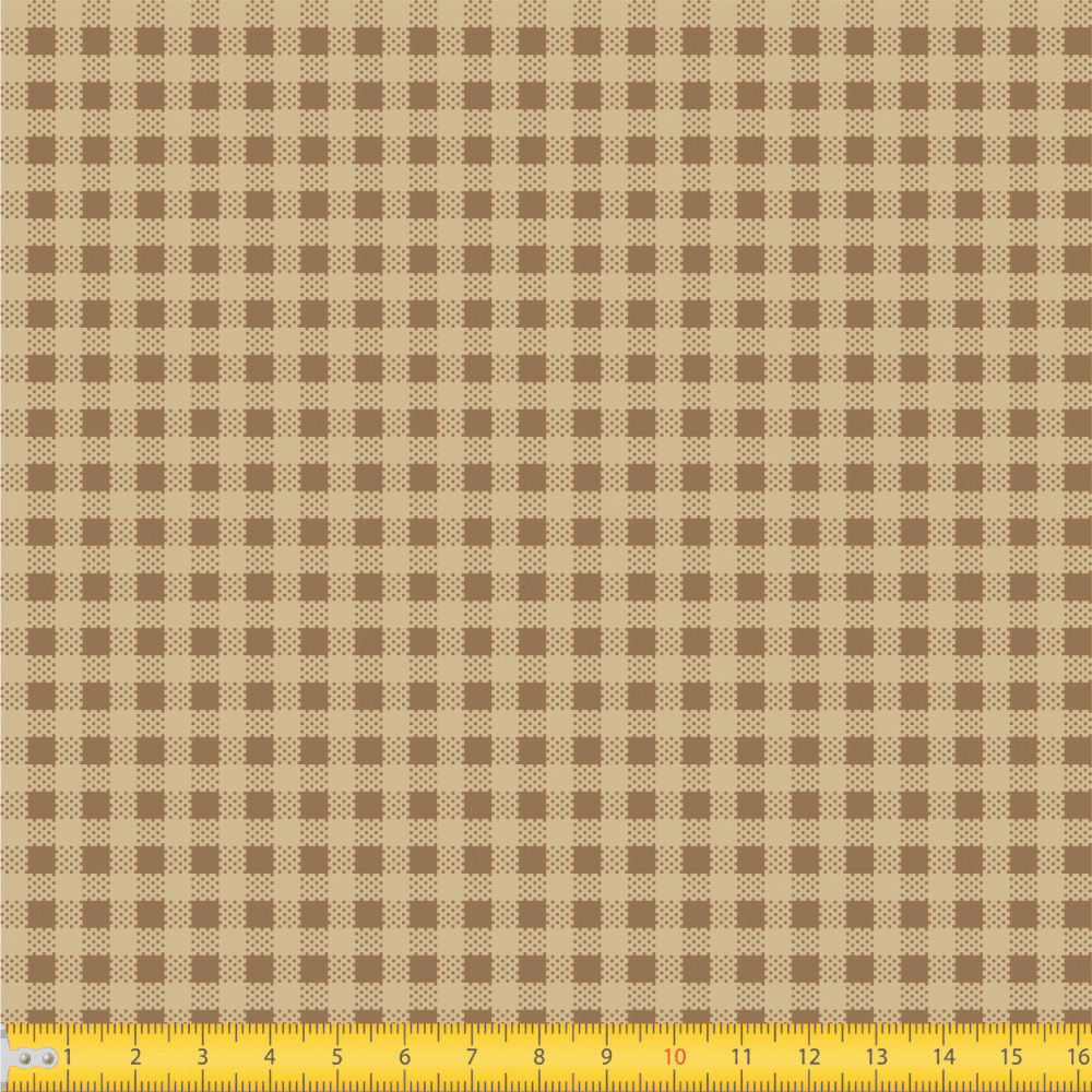 Tecido Estampado - Xadrez Bege Cor 04 - Des.1552 - 0,50x1,50mt