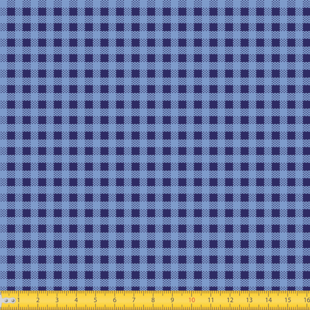 Tecido Tricoline Mini Xadrez Azul (2 mm) - Peripan - 50 x 150 cm -  Artesanalle Tecidos