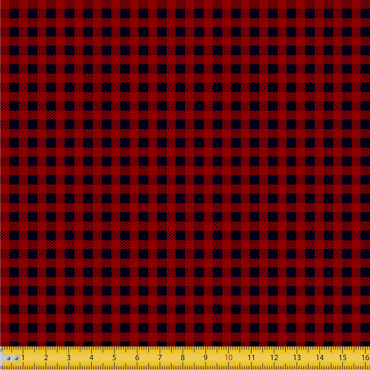 Tecido Tricoline Estampado Xadrez Preto Fundo Laranja