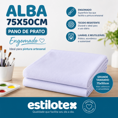 Pano de Prato Estilotex ALBA 75cm X 50cm Engomado