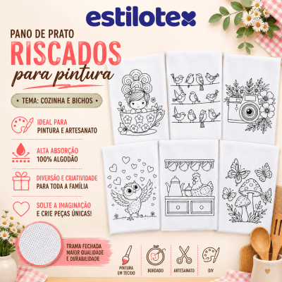 Pano de Prato Estilotex Extra Liso RISCADO 70cm X 45cm Pano de Prato Estilotex Extra Liso RISCADO 70cm X 45cm