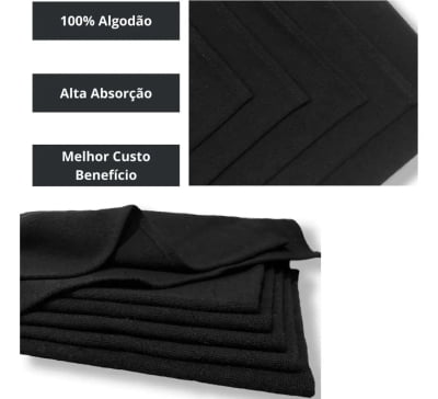 Pano de Prato Pé de Galinha Preto 40x68cm Alta Absorção