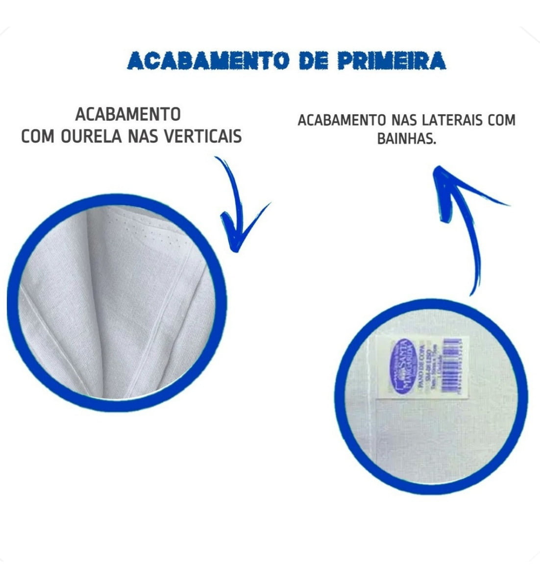 Pano de Prato SM08 Liso Grande Branco Santa Margarida p/ Pintura Bordado 50cm X 75cm