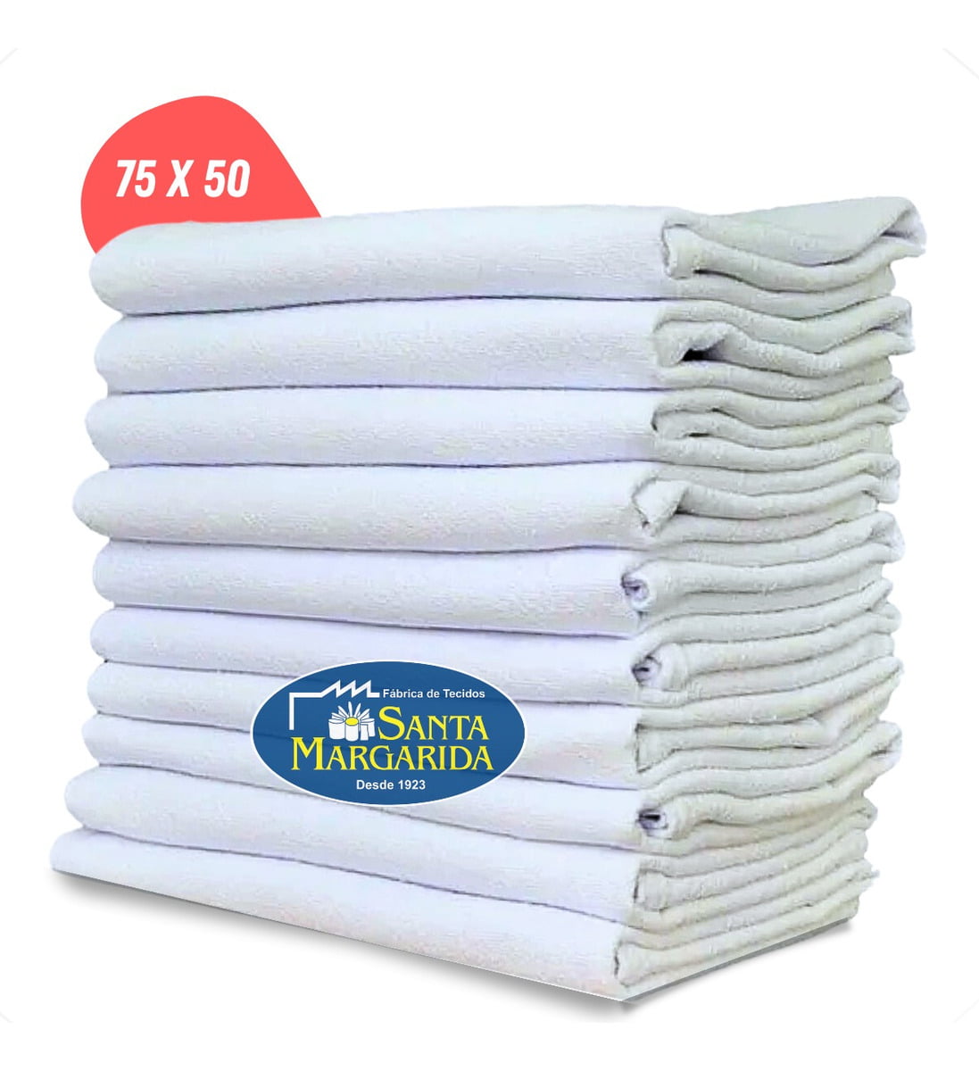 Pano de Prato SM08 Liso Grande Branco Santa Margarida p/ Pintura Bordado 50cm X 75cm