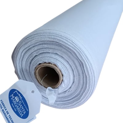 Rolo 30 Metros SM08 Tecido Sacaria Branco Pano de Prato Liso