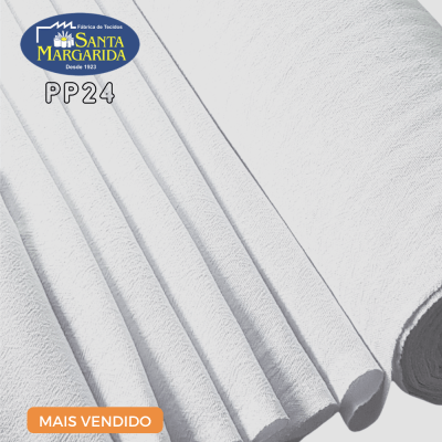Rolo 30M X 70CM Tecido PP24 TRCF Sacaria Pano de Prato Pé de Galinha Branco Alvejado Santa Margarida Com Bainha