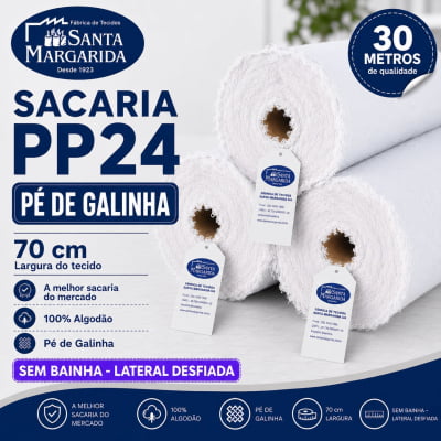 Rolo 30M X 70CM Tecido Sacaria Pano de Prato Pé de Galinha Alvejado PP24 Sem Bainha Rolo 30M X 70CM Tecido Sacaria Pano de Prato Pé de Galinha Alvejado PP24 Sem Bainha