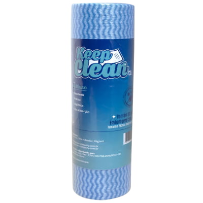 50 Panos Multiuso Perfex 28x50cm Rolo 25m Limpeza Azul