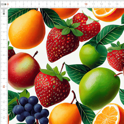 Tecido Tricoline Estampado Digital Frutas P9017-469