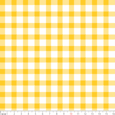 Tecido Tricoline Estampado Xadrez P1361-16 Amarelo