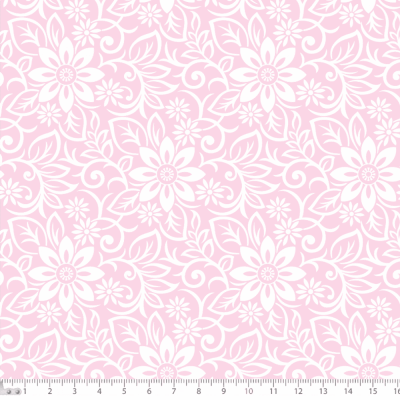 Tecido Tricoline Estampado Floral P1365-97 Rosa Tecido Tricoline Estampado Floral P1365-97 Rosa
