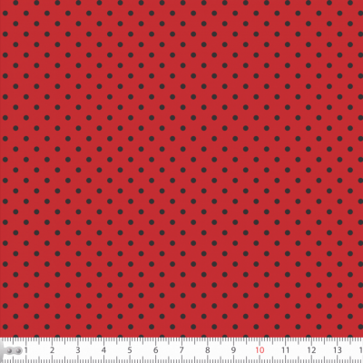 Tricoline Bolinhas Pequenas P1001-11 Vermelho com Preto