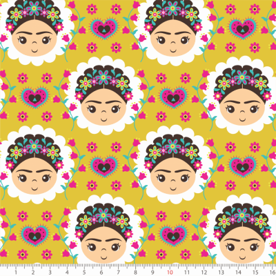 Tecido Tricoline Estampado Frida Kahlo P6178-02