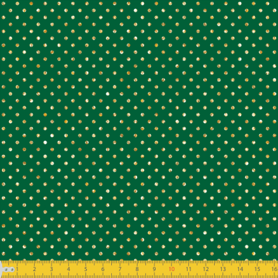 Tecido Tricoline Estampado Natal Poás Dourado P1001-265 Verde