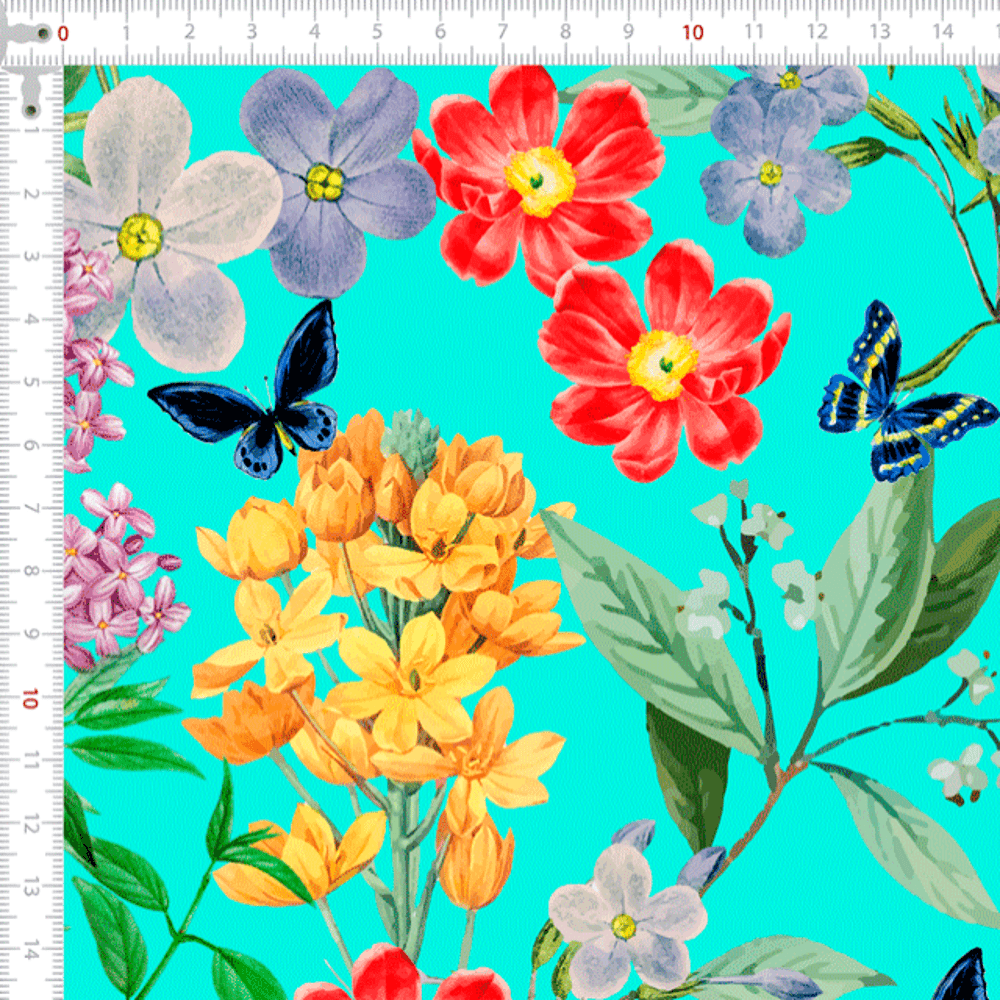 Tricoline Digital Floral Borboletas P9005-119