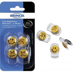 Clip Magnético Multiuso Carinhas Com 4 Peças Descomplica Brinox Clip Magnético Multiuso Carinhas Com 4 Peças Descomplica Brinox