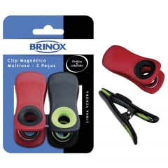 Clip Magnético Multiuso Liso Com 2 Peças Descomplica Brinox Clip Magnético Multiuso Liso Com 2 Peças Descomplica Brinox