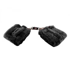 Algema de pélucia fechadas com velcro - Preto Algema de pélucia fechadas com velcro - Preto